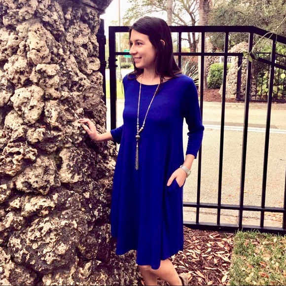 🆕 Zenana Outfitters - 2 Pocket Royal Blue Dress - Picture 3 of 3